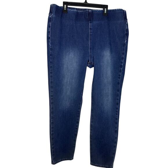 Soft Surroundings Pull On Jeans Women's Size XL Dark Wash Stretch Jegging - Picture 1 of 7